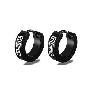 Greek Key Huggie Hoop Earrings